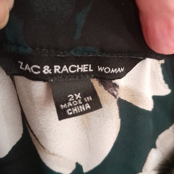 ZAC & RACHEL Floral Blouse w/ Roll-Up Sleeves Size 2X - Picture 2 of 7